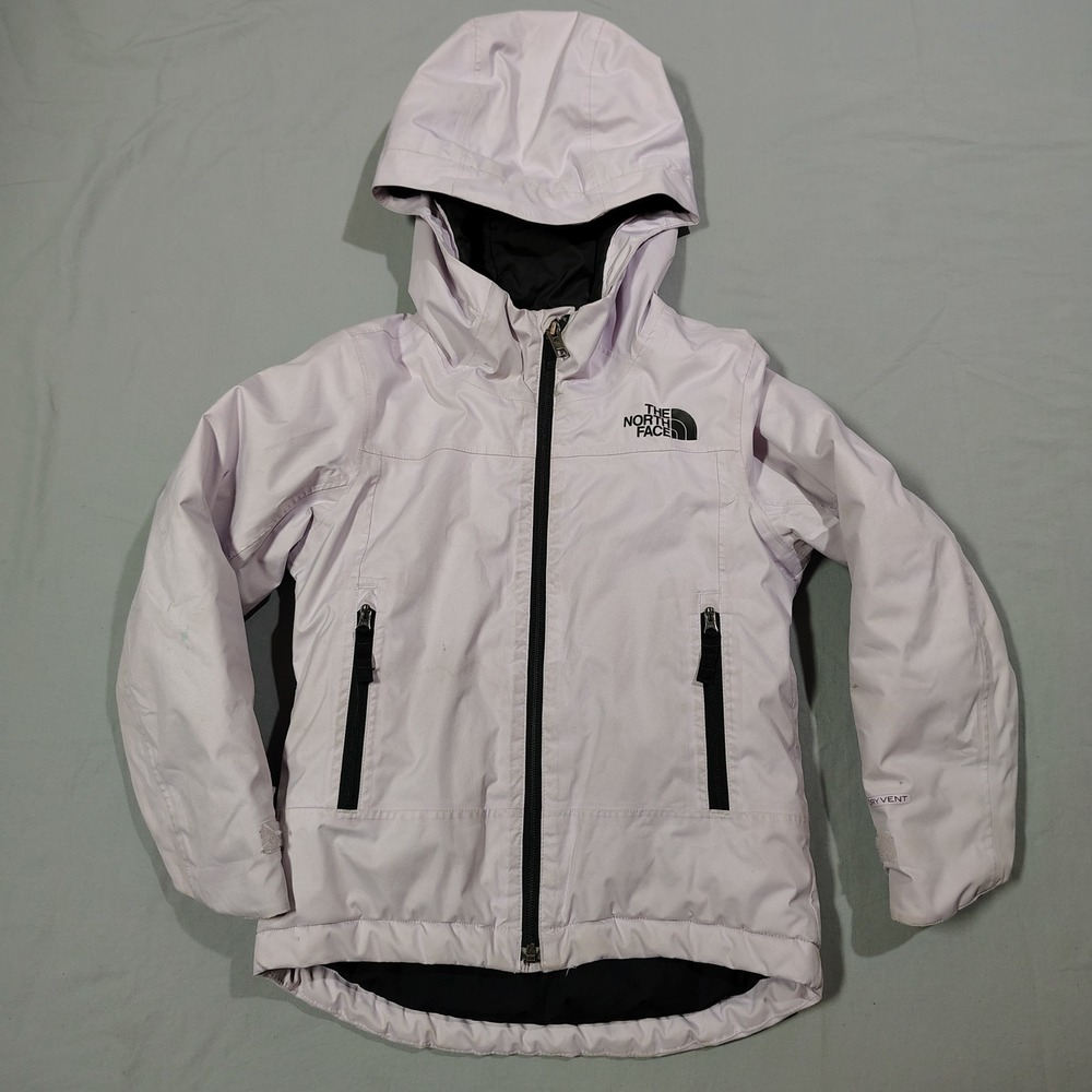 The North Face Jacket Girls XS Purple DryVent Hooded Rain Shell Full Zip Coat